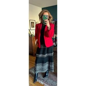 90's Bright Red Wool/Cashmere Blend Blazer with Original Tags | 90's Workwear